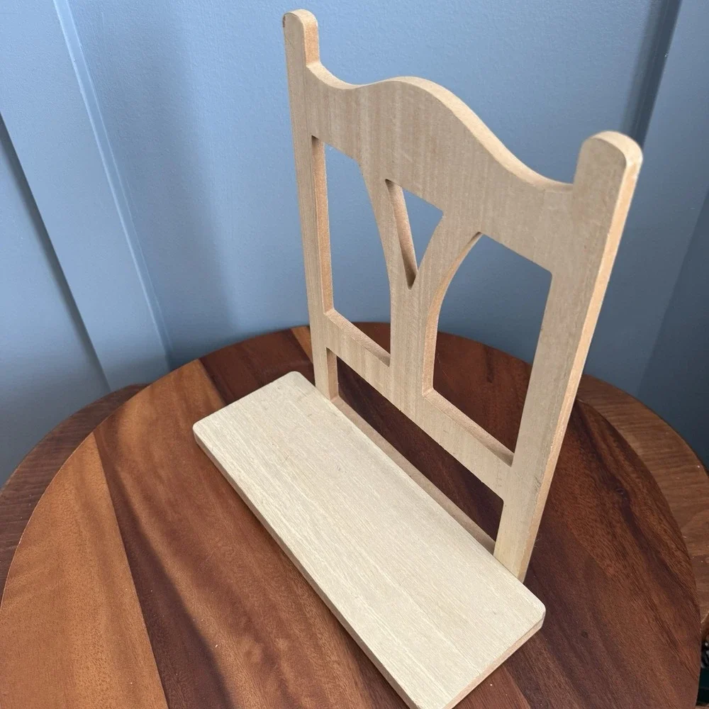 Chair Back Design Wooden Wall Shelf Natural Finish 12.25